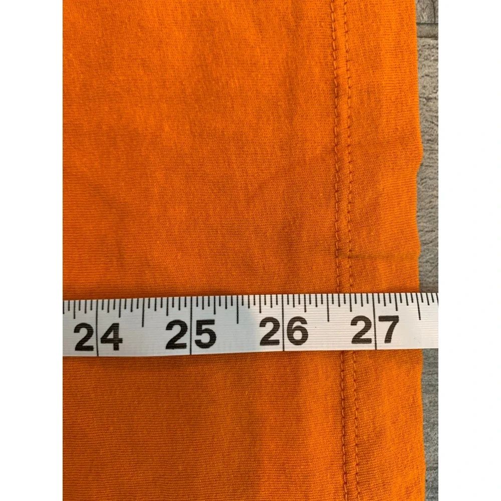 True‎ Religion Mens Orange Buddha Guitar Graphic T Shirt Medium Style 700042